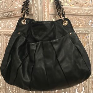 Oversized DKNY Black Leather HOBO Bag